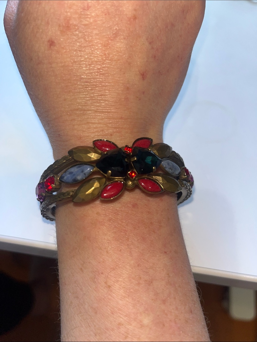 Sorrelli Gold-Tone Bracelet with Red and Green Stones